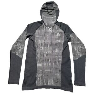 Odlo Womens Base‎ Layer Grey Long Sleeve Hooded Full Face Mask Neck Warmer Large